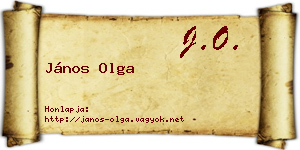 János Olga névjegykártya